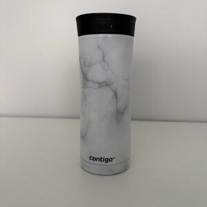 Contigo Couture SnapSeal White & Gray Marble Insulated Metal Travel Mug Cup 20oz